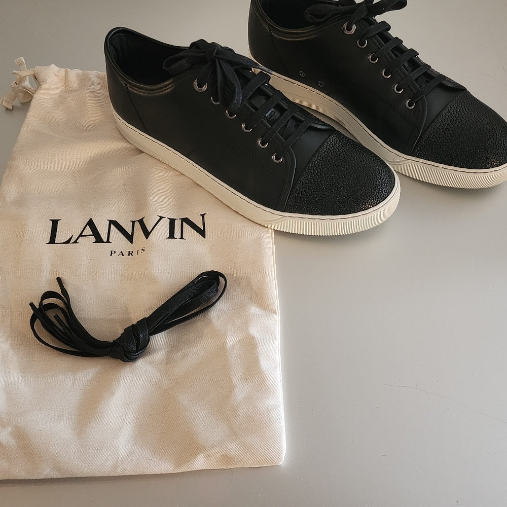 Lanvin Men's Black and White Sneakers